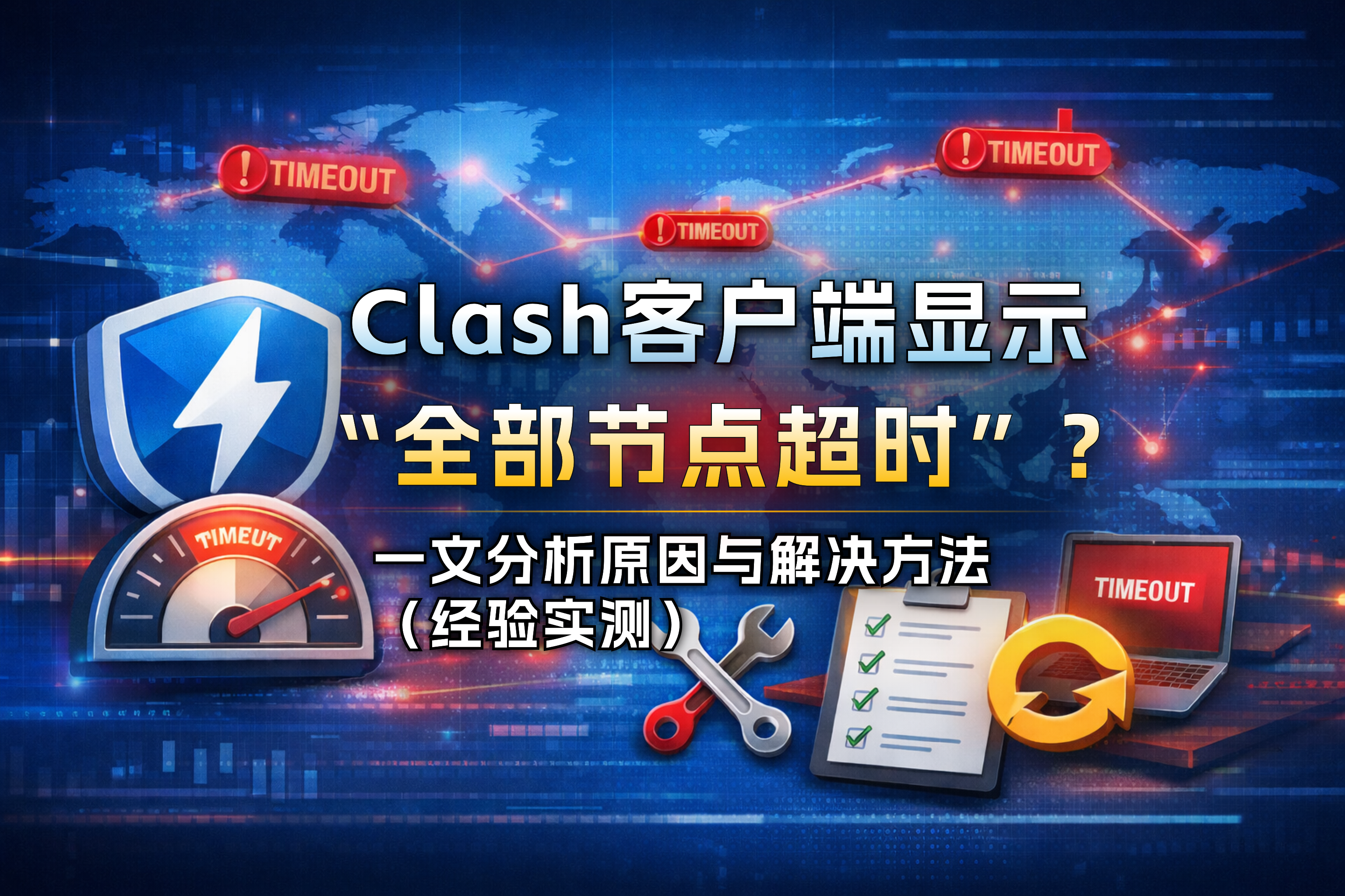 🧩Clash 客户端显示“全部节点超时”？一文分析原因与解决方法（经验实测）